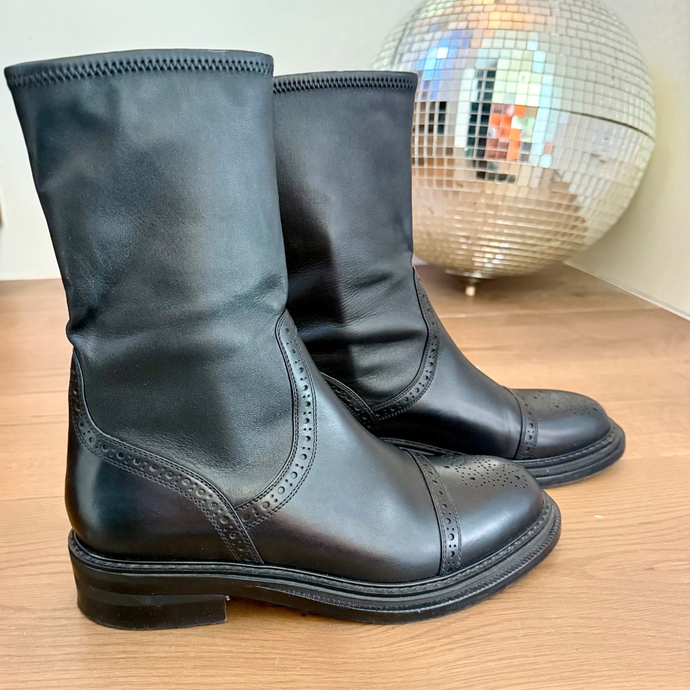 Loewe black stretch leather boots 40 - Picture 4 of 7